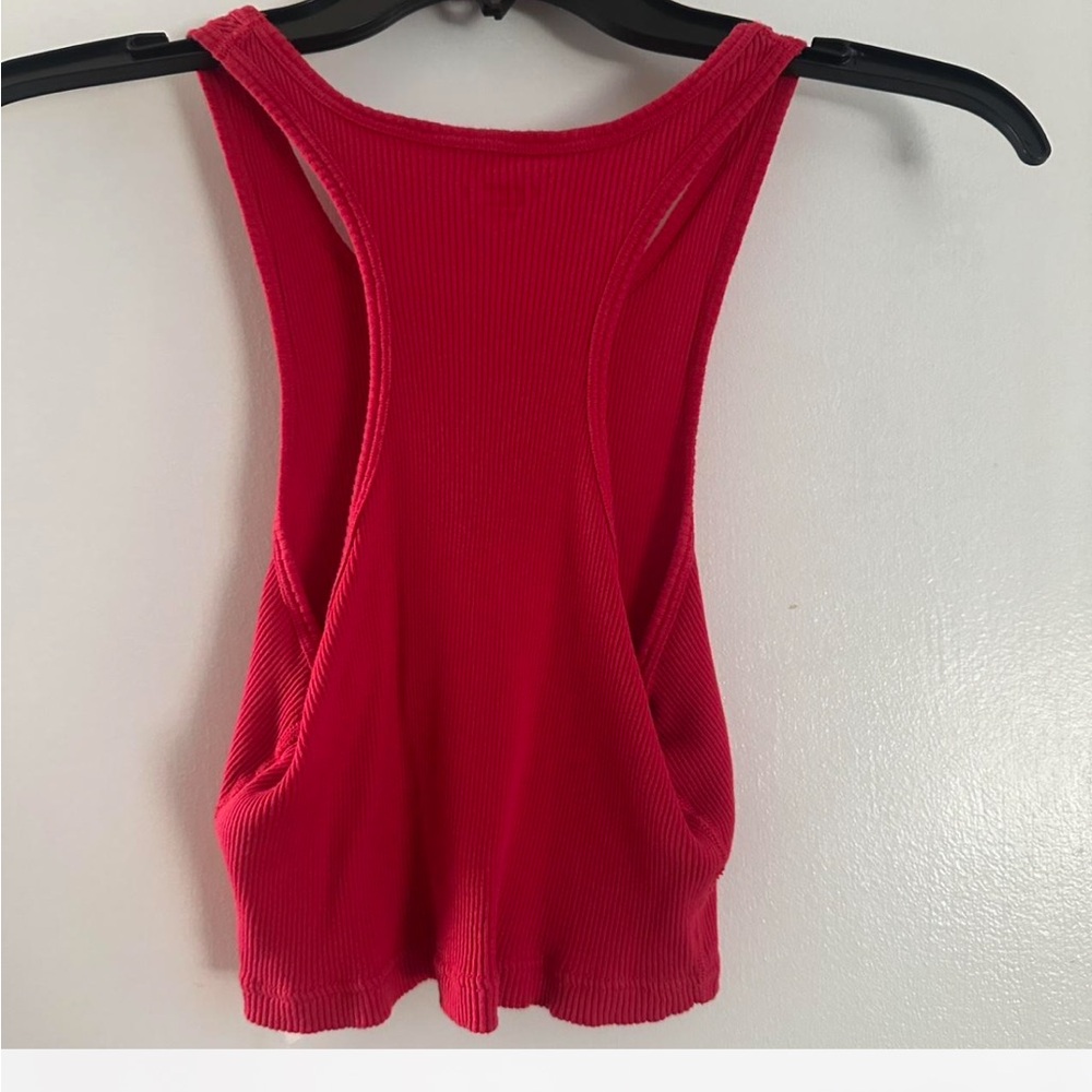 Red Ribbed Tank Top - Picture 2 of 2